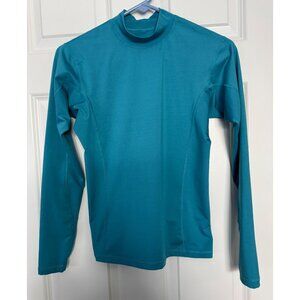 Patagonia Long Sleeve Shirt Teal Green Blue Mock Neck Vintage 71864 Women's M